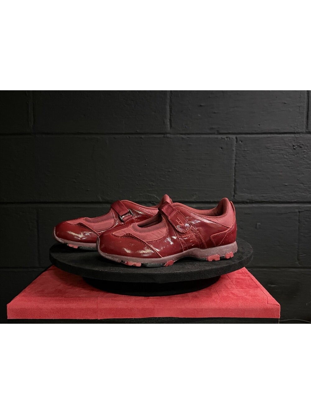 Diesel Garnet Red Patent Strap Sneaker 6.5 Museum Deadstock